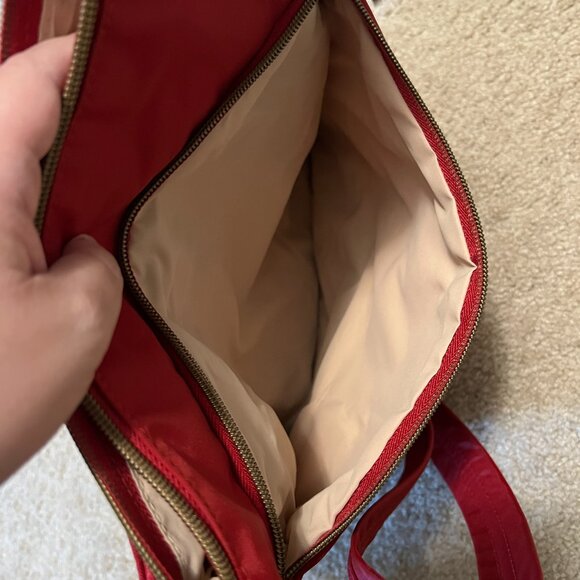 Travelon Anti-Theft Signature 3 Compartment Crossbody, Cayenne, Straight Pocket - Picture 8 of 11